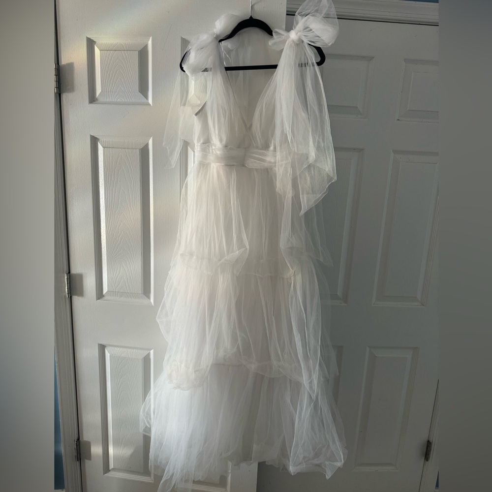Fashion Nova White Ruffled Dress